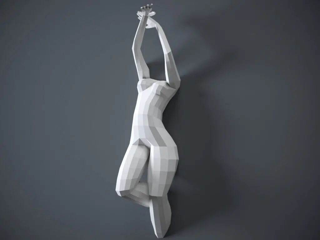3D Origami Wall Papercraft Female Body, view 2