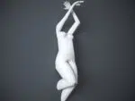 3D Origami Wall Papercraft Female Body, detail