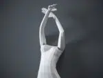 3D Origami Wall Papercraft Female Body, 3D model