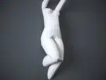3D Origami Wall Papercraft Female Body, back view