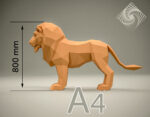 Papercraft di leone in origami 3D