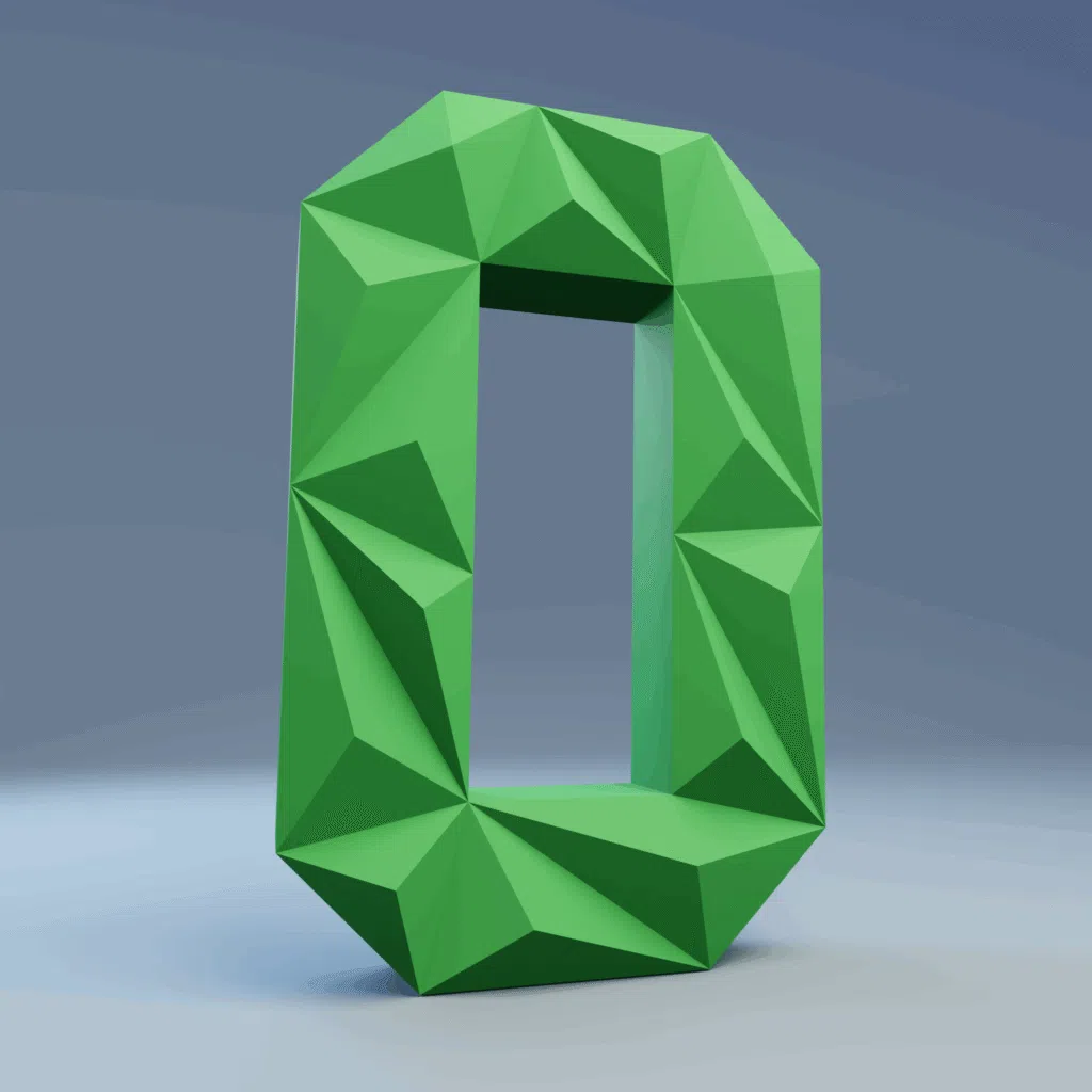 Chiffre 0 en papercraft 3D - patron PDF à imprimer pour déco d’anniversaire et projets créatifs