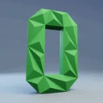 Chiffre 0 en papercraft 3D - patron PDF à imprimer pour déco d’anniversaire et projets créatifs