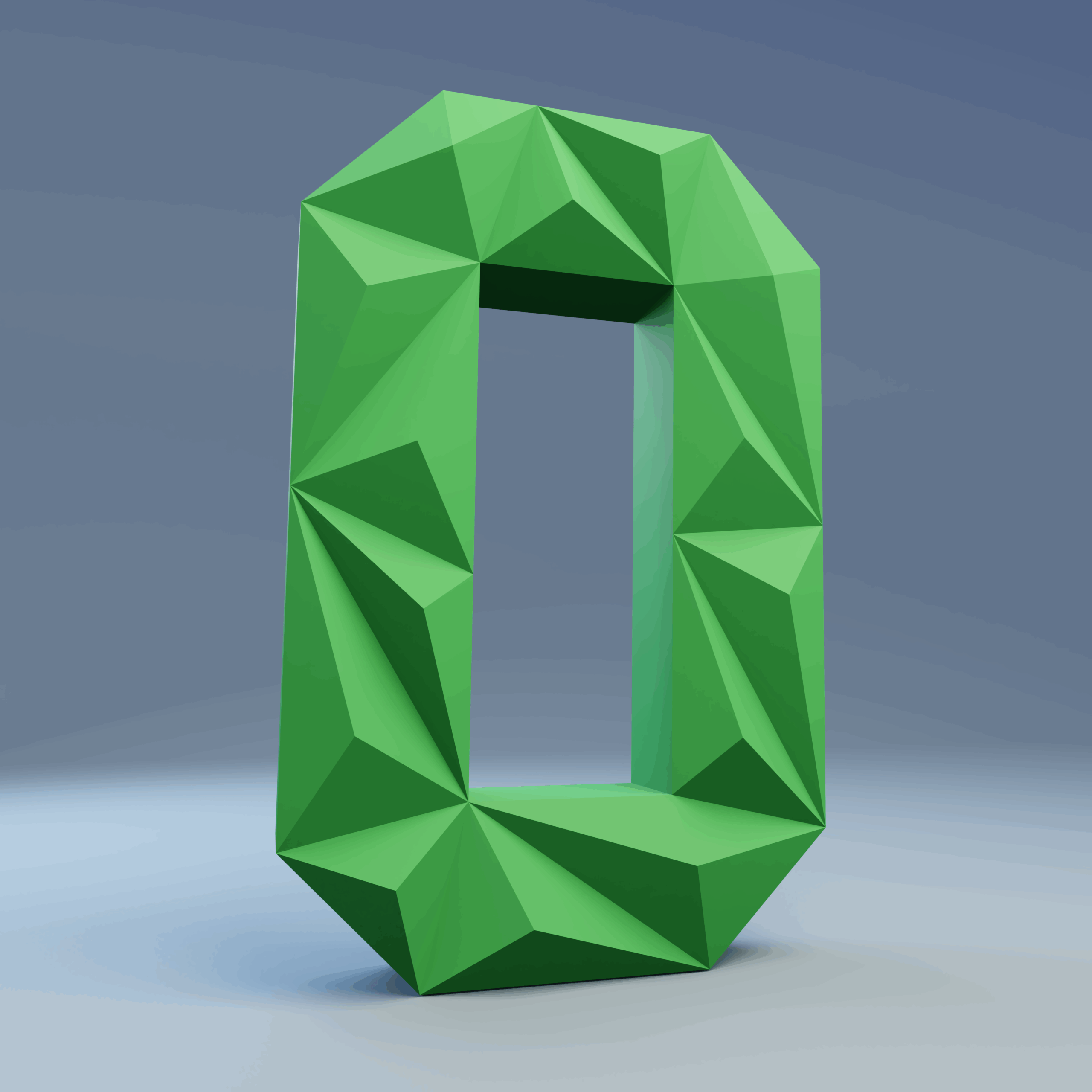 Papercraft 3d number zero origami