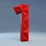 Chiffre 1 en papercraft 3D - modèle PDF à imprimer pour anniversaire et déco festive