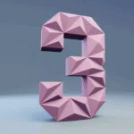 Chiffre 3 en papercraft 3D - modèle PDF à imprimer pour déco d’anniversaire ou événement festif