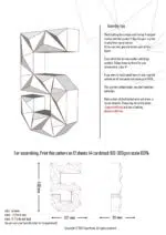 Papercraft chiffre 5 noir en origami 3D