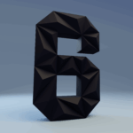 Chiffre 6 en papercraft 3D – modèle PDF à imprimer pour anniversaire et décoration