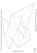 Papercraft chiffre 6 noir en origami 3D