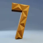 Chiffre 7 en papercraft 3D - modèle PDF à imprimer pour anniversaire et décoration