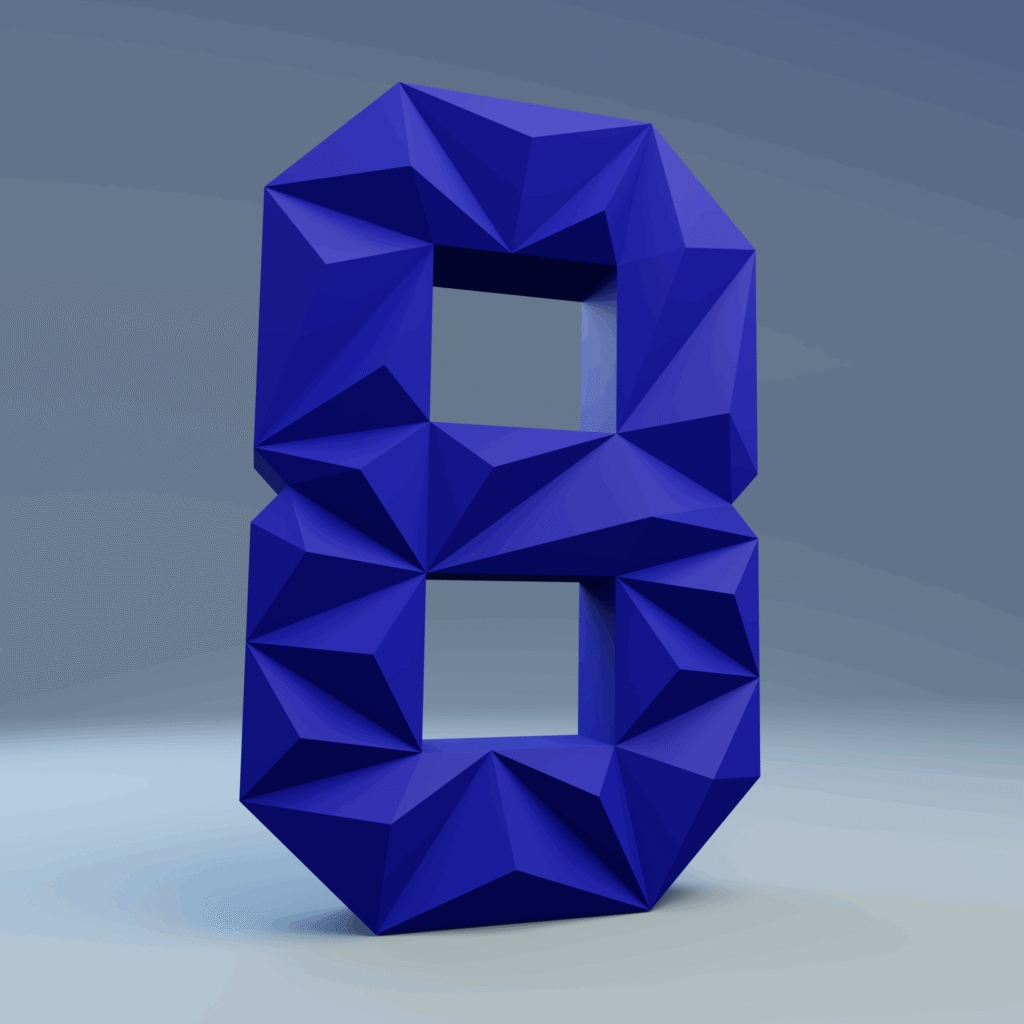 3D Papercraft Number 8 – Printable PDF Model for Birthday and Decor