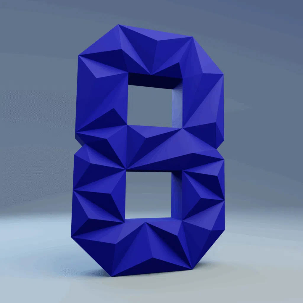 Papercraft chiffre 8 corail en origami 3D