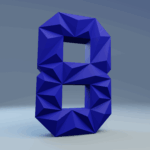 Chiffre 8 en papercraft 3D – modèle PDF à imprimer pour anniversaire et décoration