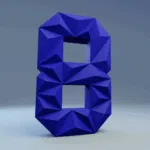 Papercraft chiffre 8 corail en origami 3D