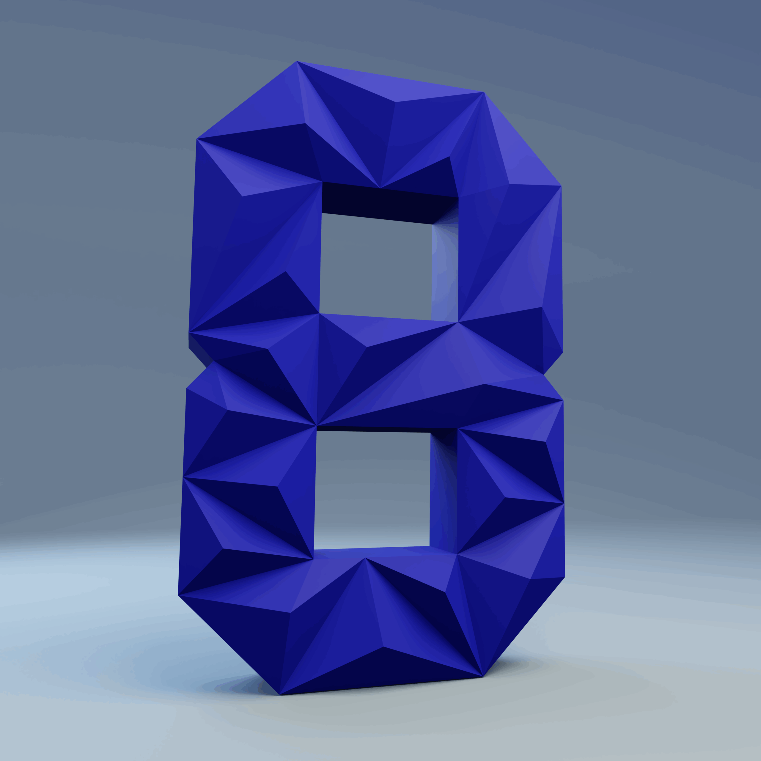 Chiffre 8 en papercraft 3D – modèle PDF à imprimer pour anniversaire et décoration