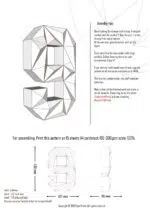 Cijfer 9 in papercraft 3D - PDF - model om zelf te printen, weergave 3