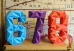 Chiffre 7 en papercraft 3D - modèle PDF à imprimer pour anniversaire et décoration