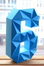 Chiffre 6 en papercraft 3D – modèle PDF à imprimer pour anniversaire et décoration
