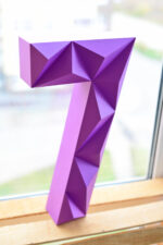 Chiffre 7 en papercraft 3D – modèle PDF à imprimer pour anniversaire et décoration