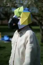 Masker van papegaai papercraft 3D, weergave 2