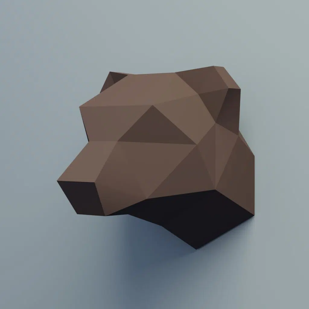 Kleines Bärkopf‑Trophäe V2 aus 3D‑Papercraft – Kindermodell