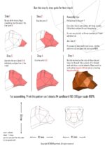 Papercraft di testa d’orso in origami 3D