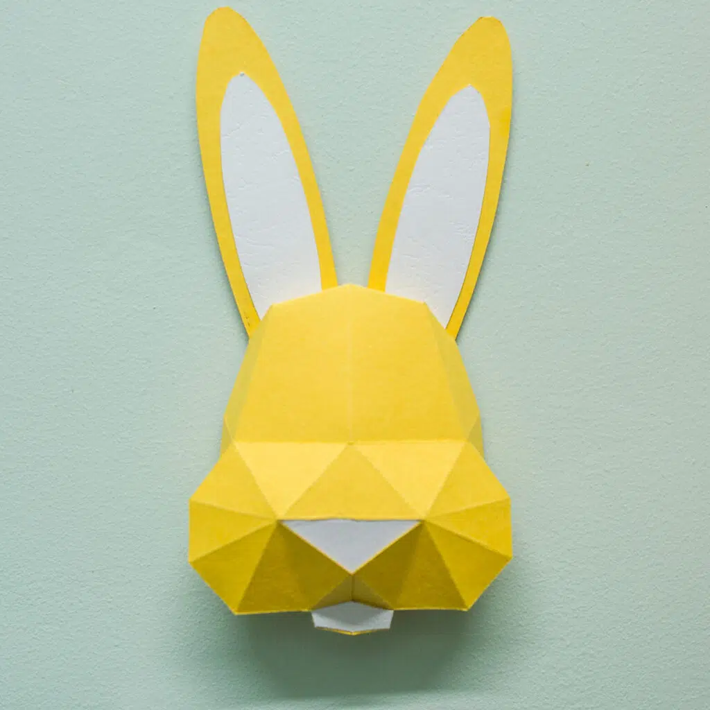 Bebê coelho em papercraft 3D – modelo PDF para imprimir para crianças