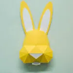 Papercraft baby rabbit in 3D origami