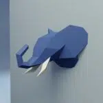 Petit trophée tête d’éléphant en papercraft 3D - modèle PDF à imprimer
