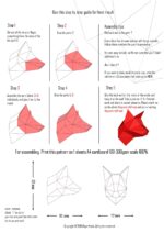 Papercraft de cabeza de zorro en origami 3D