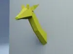 Mini-trofee girafkop papercraft 3D voor kinderen, weergave 2