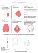 Papercraft gorilla head in 3D origami