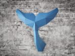 Papercraft dolphin tail in 3D origami