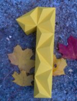 Papercraft number one in 3D origami