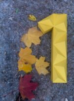 Papercraft number one in 3D origami