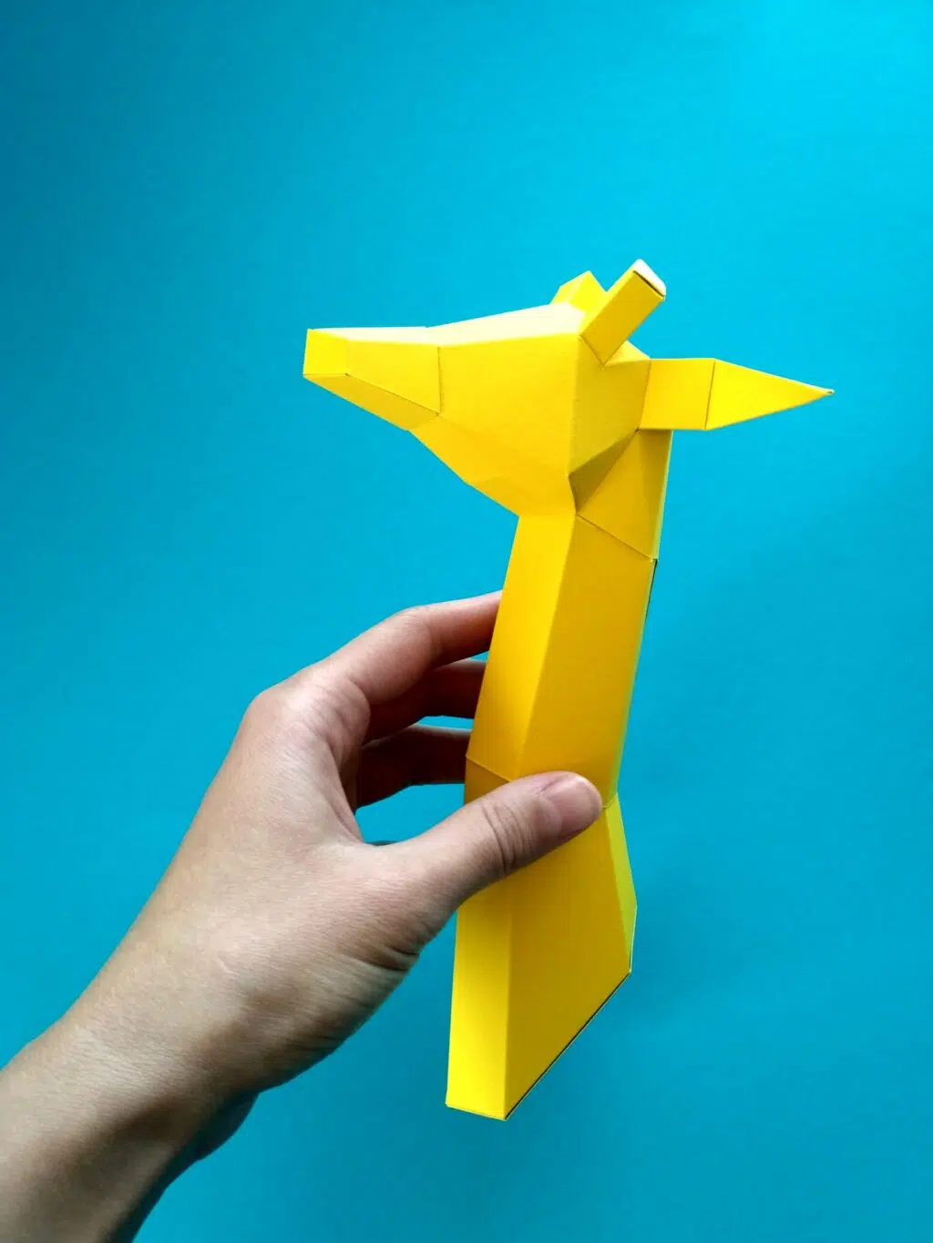 Mini-trofee girafkop papercraft 3D voor kinderen, 3D-model