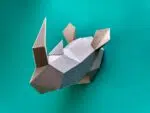 Klein neushoorntrofee in papercraft 3D - kindermodel, 3D-model