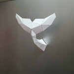Papercraft dolphin tail in 3D origami