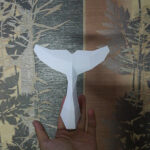 Papercraft dolphin tail in 3D origami