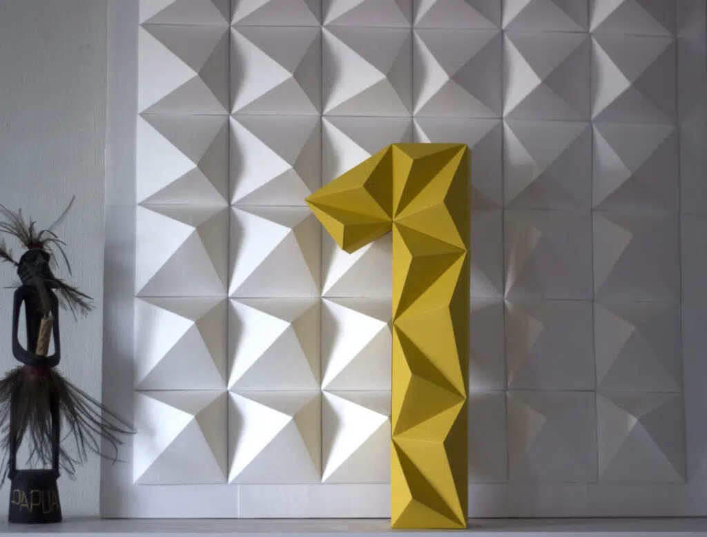 Chiffre 1 en papercraft 3D - modèle PDF à imprimer pour anniversaire et déco festive