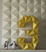 Chiffre 3 en papercraft 3D - modèle PDF à imprimer pour déco d’anniversaire ou événement festif