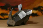 Klein neushoorntrofee in papercraft 3D - kindermodel, weergave 2