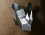 Klein neushoorntrofee in papercraft 3D - kindermodel, weergave 6