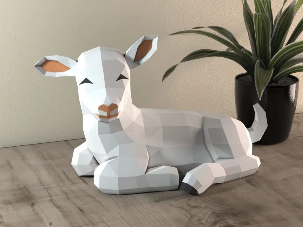3D Papercraft Lamb PDF to Download, view 2