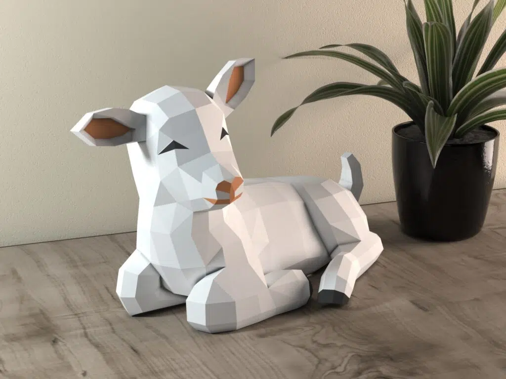 Cordeiro em papercraft 3D PDF para download