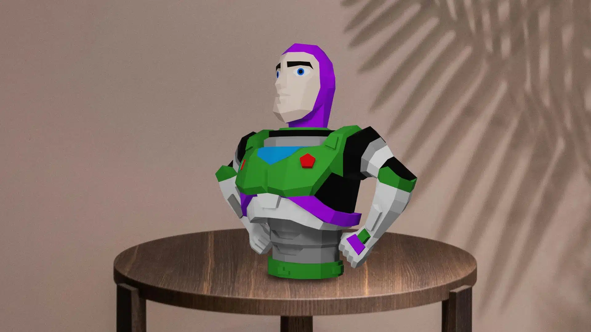 Buzz Lightyear 3D-papercraft borstbeeld, weergave 5
