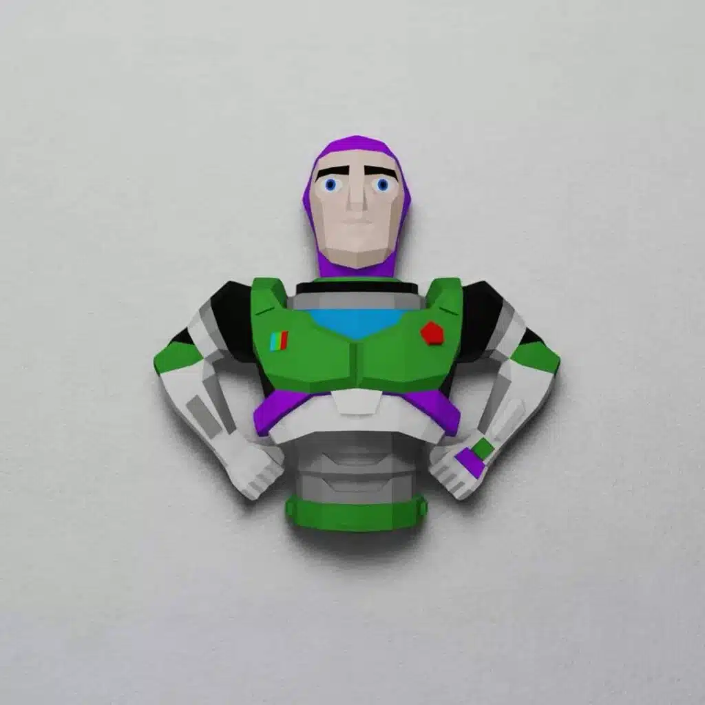 Buzz Lightyear 3D-papercraft borstbeeld, 3D-model