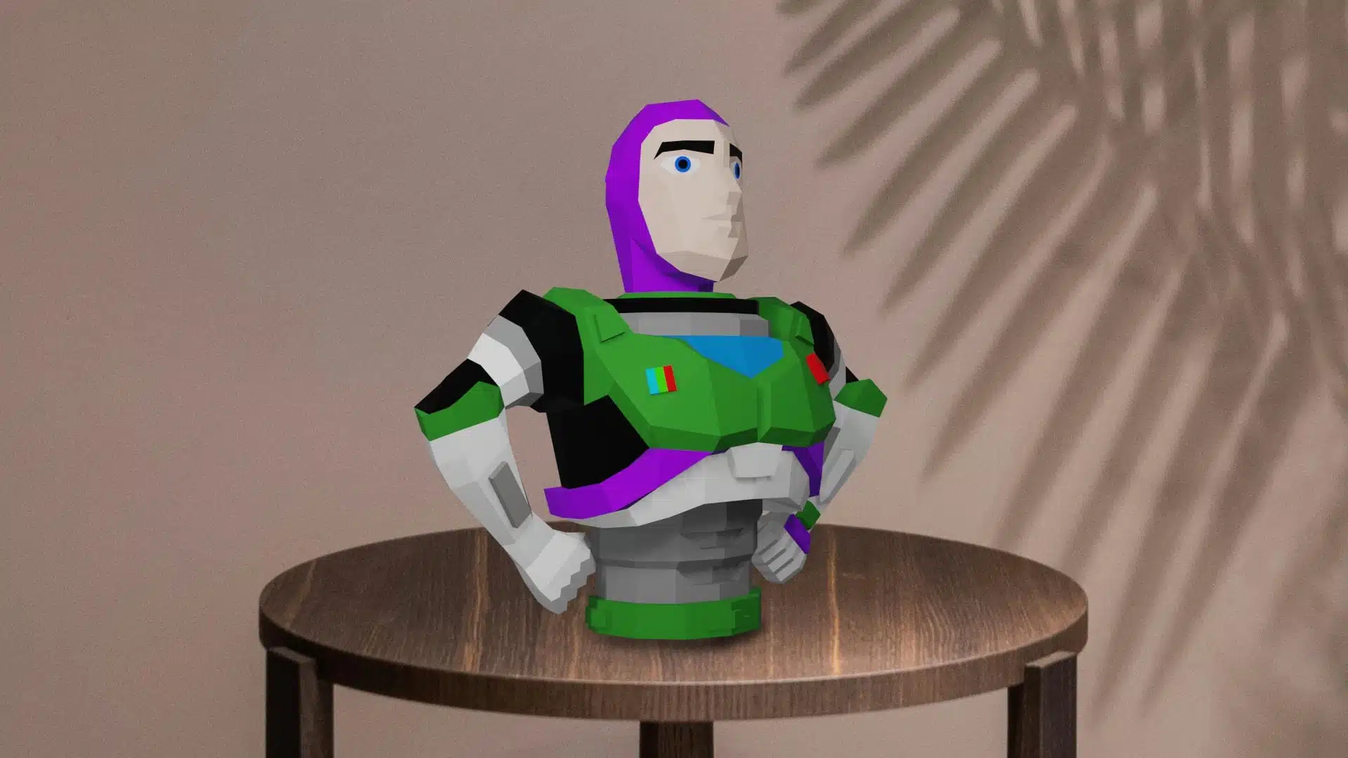 Buzz Lightyear 3D-papercraft borstbeeld, weergave 4
