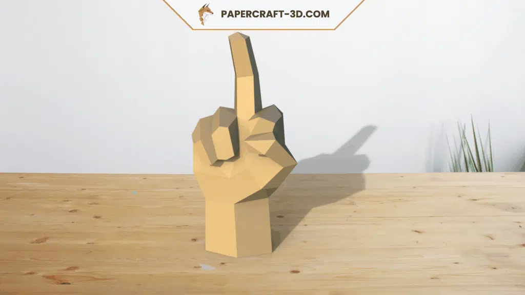 Papercraft de dedo medio en origami 3D