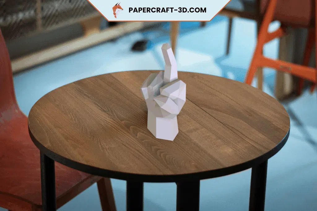 Papercraft de dedo medio en origami 3D